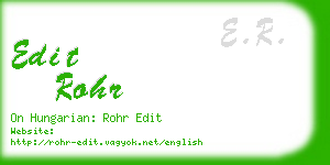 edit rohr business card